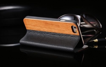 Preview: Handyhülle Handyetui iLchev Universal - Leder schwarz - Wiko Highway